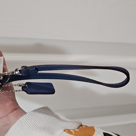 Coach Blue Wristlet with Shearling Trim - Picture 9 of 13